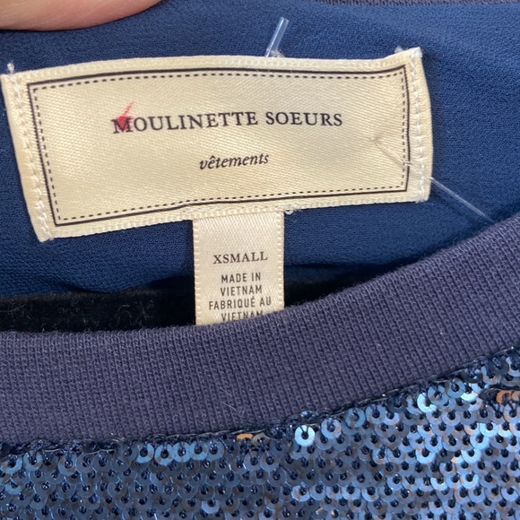 Antropologie Moulinette Souers "intersteller" blue sequined Mini Dress XSmall - Picture 3 of 6